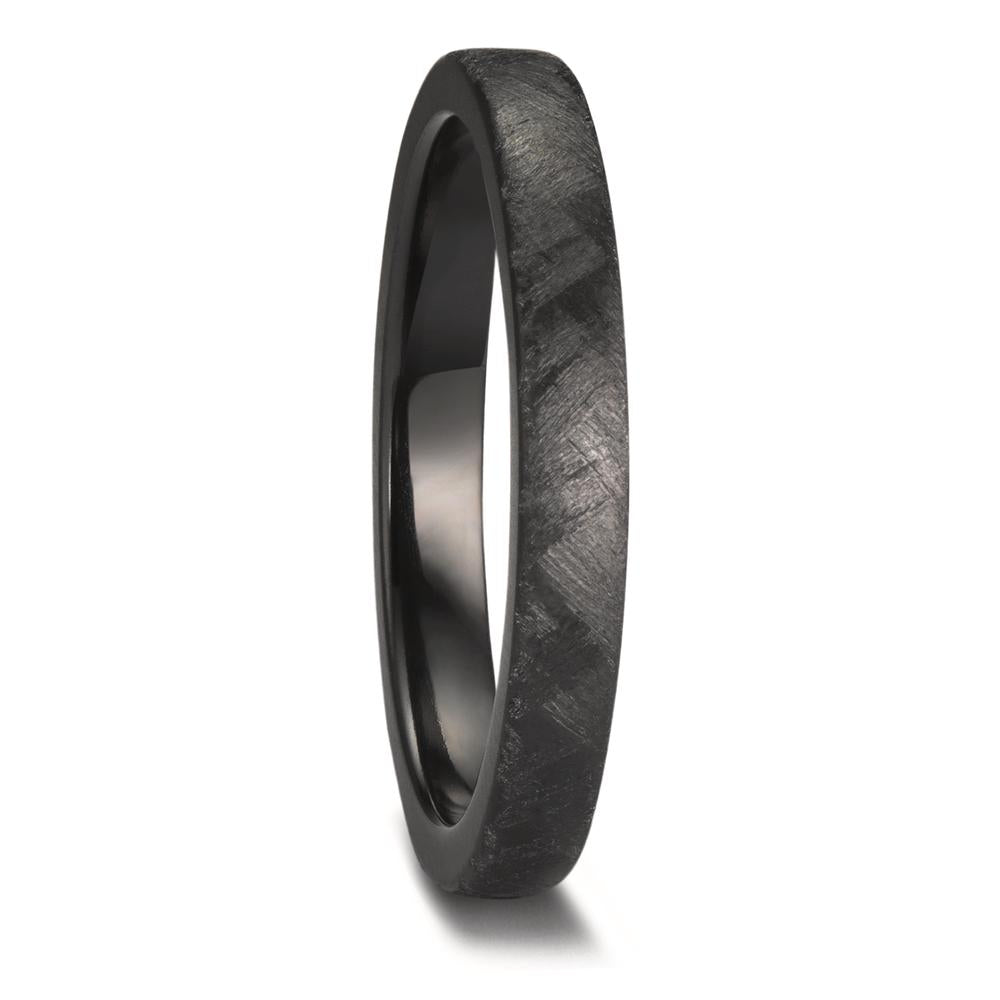 The Pulsar Beam - Textured Black Zirconium wedding ring 3mm or 4mm