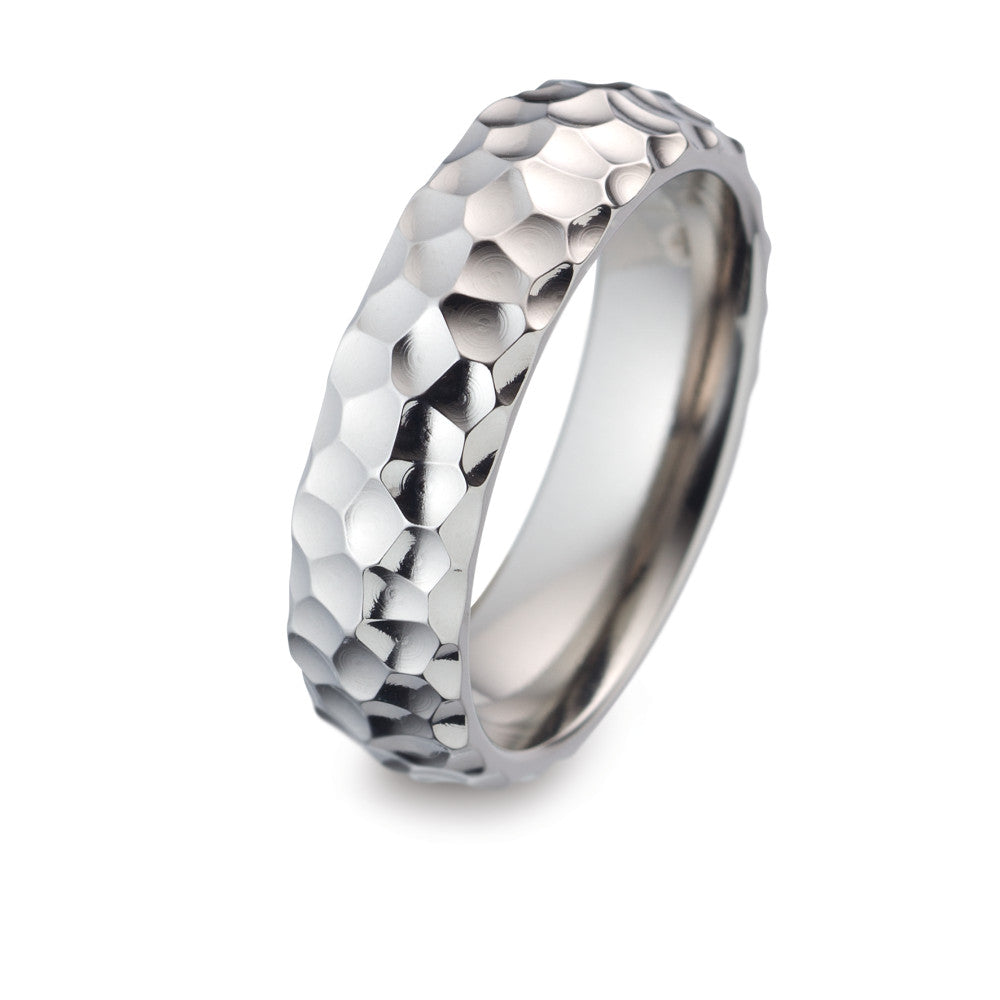 The Astroblast - Titanium Hammered Effect Ring 5 to 7mm widths