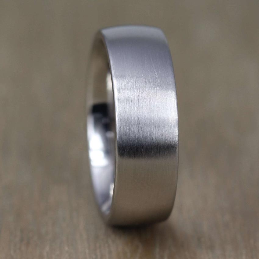 Brushed Titanium, Ultra comfort fit, Wedding Ring (7 to 9mm)