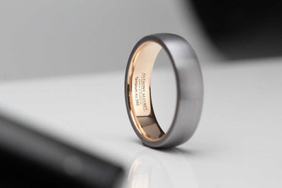 Tantalum & 14K Rose Gold Sleeve, Ultra comfort fit, Wedding Ring