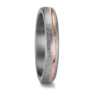 Stellar Union - Tantalum, 14K Rose Gold and Diamond set, 4mm, Wedding Band Set - FREE Engraving!