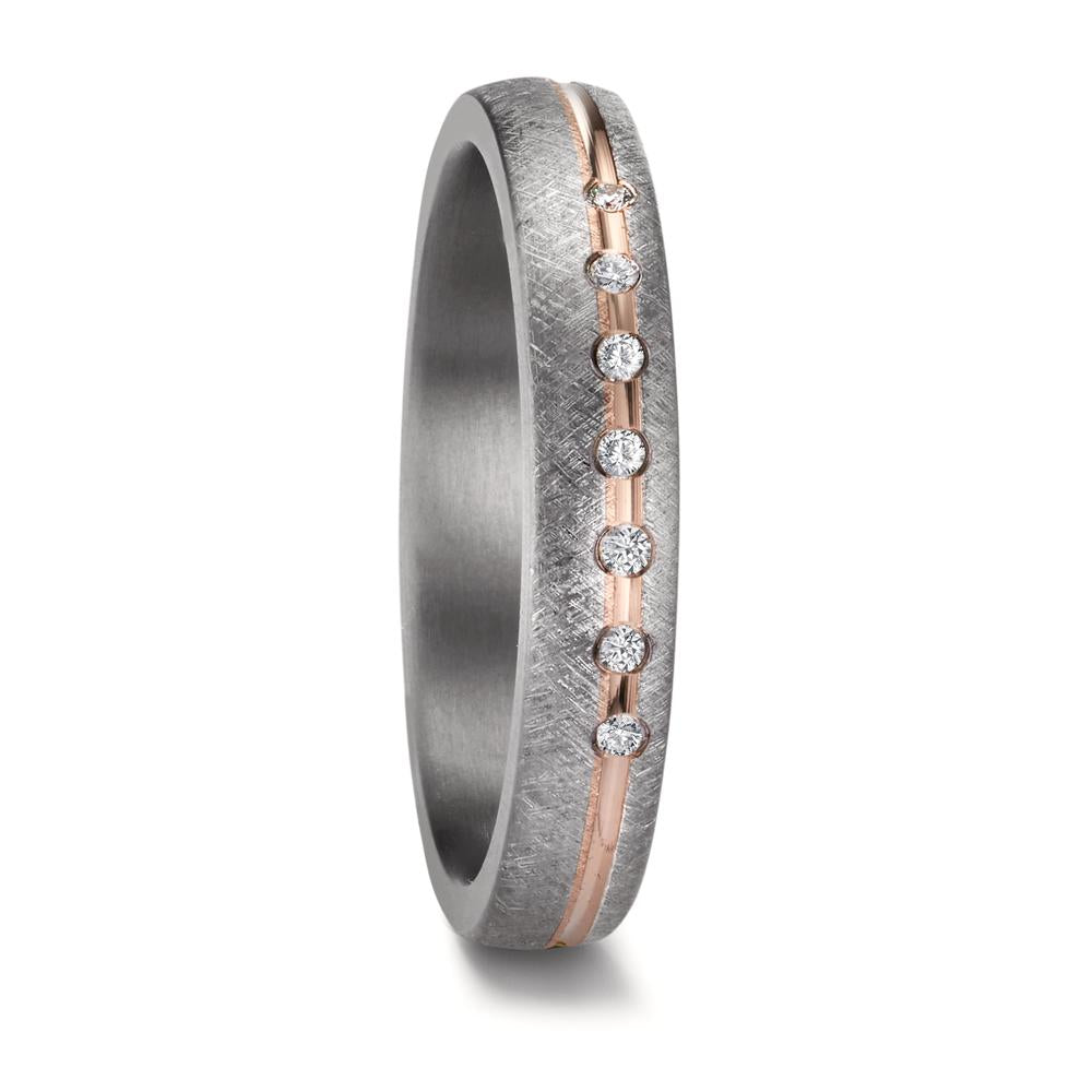 The Anahita - Tantalum, 14K Rose Gold and Diamond set, 4mm, Wedding Band - FREE Engraving!