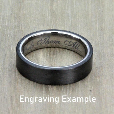 Titanium Hammered Effect Ring with FREE Engraving! 5 to 6mm widths