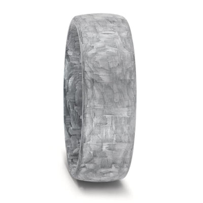 Forged Carbon Fibre Wedding Ring Band UK 8mm court grey wedding band