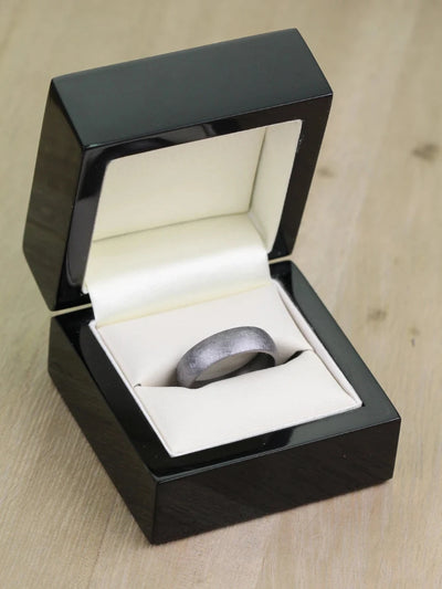 6mm Tantalum Wedding ring for men and woman. Low domed design, court, in a heavy brushed finish