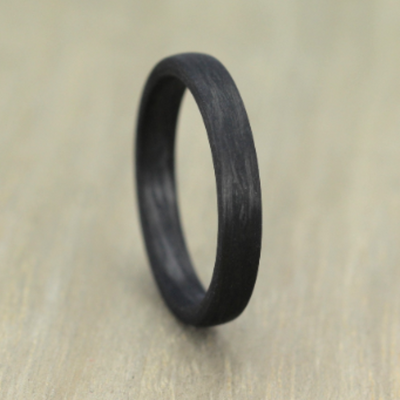 Slim Carbon Fibre Wedding Ring, comfort fit (2 & 2.5mm)