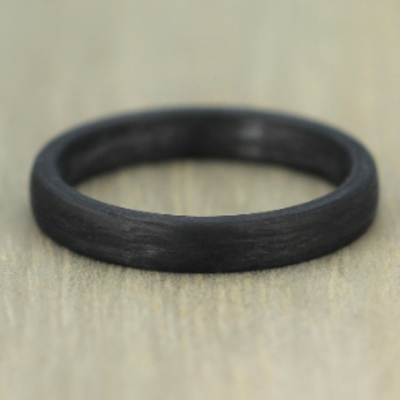 Slim Carbon Fibre Wedding Ring, comfort fit (2 & 2.5mm)