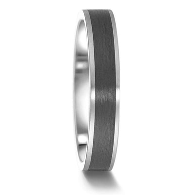 Titanium & Carbon Fibre Wedding/Engagement Ring 4 & 5mm. Alternative metal wedding band. Brushed and polished finish two tone wedding ring 