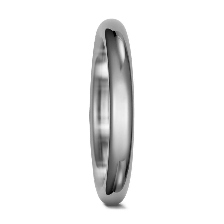 Titanium wedding ring for woman and men 3mm wide polished round shape