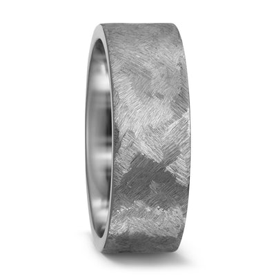 The Astro - Textured, Flat Court Titanium Ring Available in widths 8 to 10mm