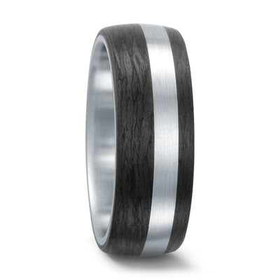 Stainless Steel & Carbon Fibre Wedding Ring - The Astro Ace