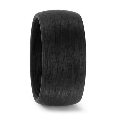 Wide Carbon Fibre, Domed Ring, Comfort fit  (10 to 12mm) alternative metal wedding ring. Hardwearing wedding band 