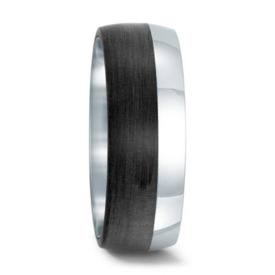 Stainless Steel & Carbon Fibre Wedding Ring - The Infinity