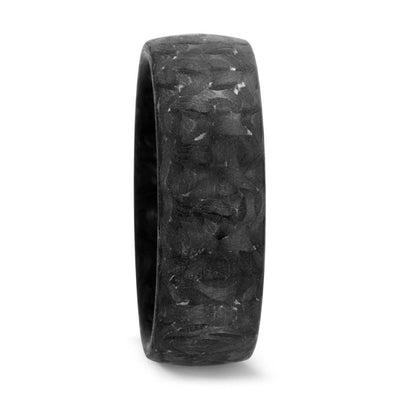 Forged Carbon Fibre Wedding Ring Band UK 6mm court black wedding band