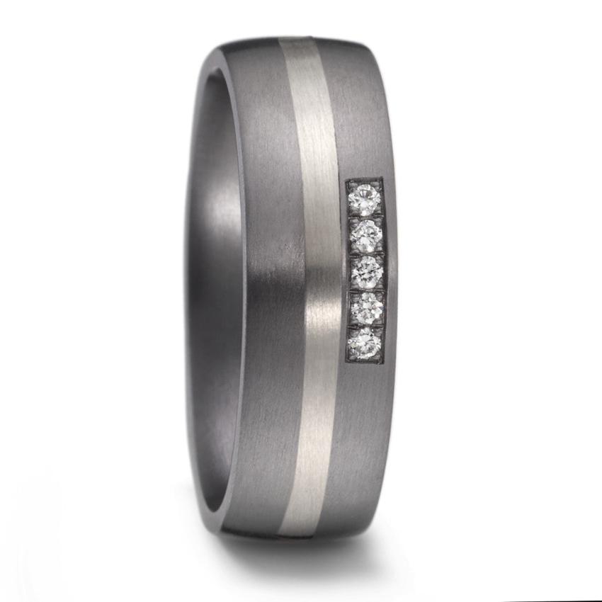 Tantalum, Palladium & Diamond, Ultra comfort fit, Wedding Ring. Alternative metal