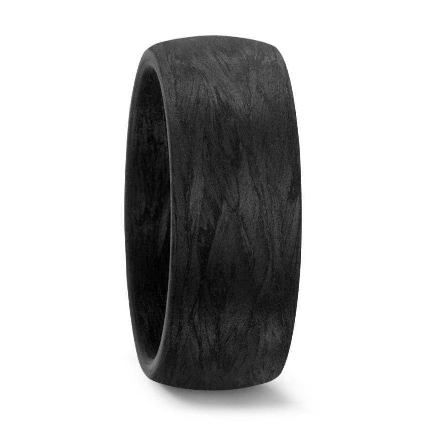 Wide Carbon Fibre, Domed Ring, Comfort fit  (10 to 12mm) alternative metal wedding ring. Hardwearing wedding band 