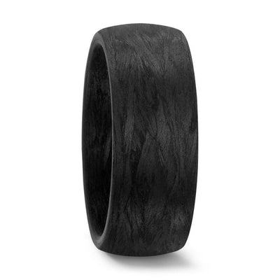 Wide Carbon Fibre, Domed Ring, Comfort fit  (10 to 12mm) alternative metal wedding ring. Hardwearing wedding band 