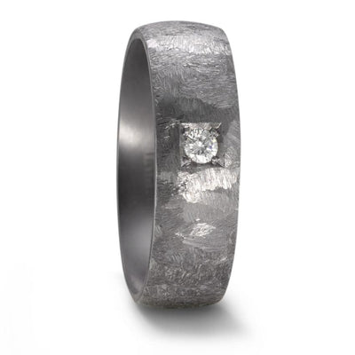 Diamond & Textured Tantalum Ring (7 to 8mm) - The Illustrious