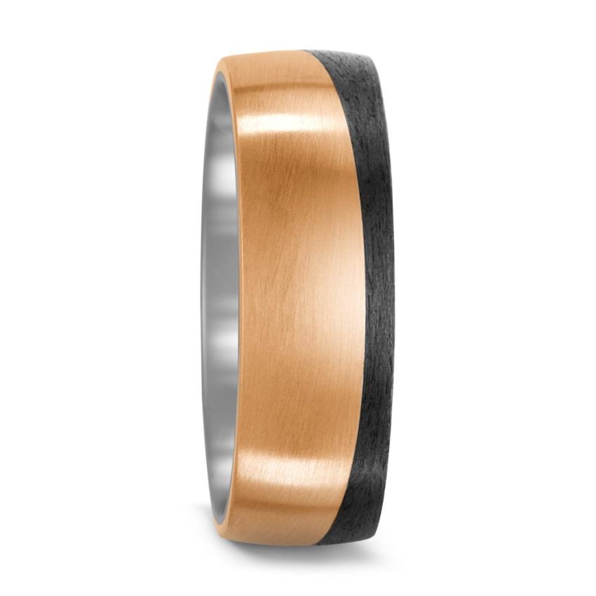 Carbon fibre and Bronze wedding ring band. black mans ring. black mans wedding ring band uk