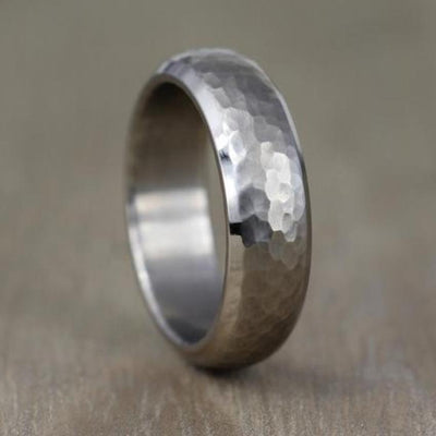 Titanium Hammered Effect Ring 5 to 6mm widths