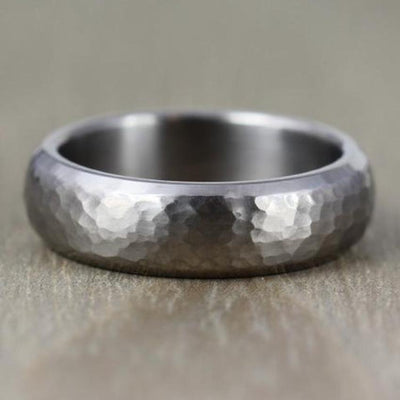 Titanium Hammered Effect Ring 5 to 6mm widths