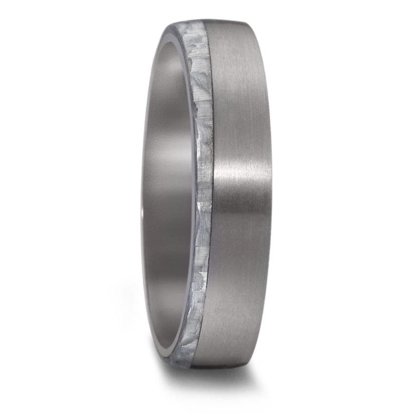 TANTALUM & 'WHITE' CARBON FIBRE Wedding Ring, Free engraving. Alternative metal wedding ring band