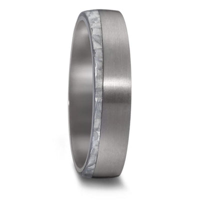 TANTALUM & 'WHITE' CARBON FIBRE Wedding Ring, Free engraving. Alternative metal wedding ring band